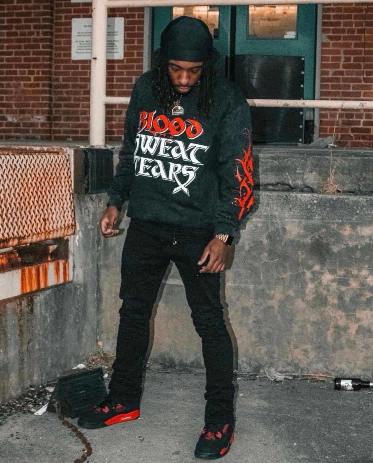 BST BLACK/RED SPLTR HOODIE