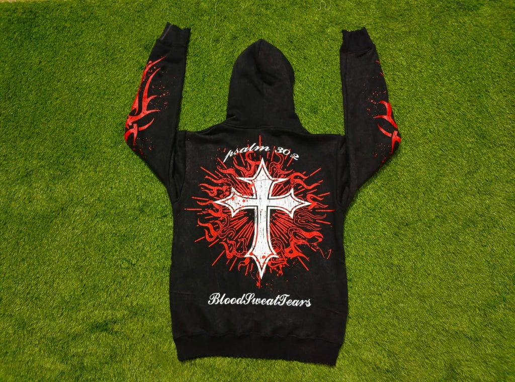BST BLACK/RED SPLTR HOODIE